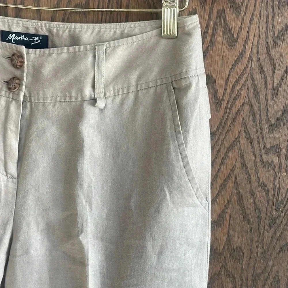 Tan Martha B Linen Pant ^ - Picture 2 of 7